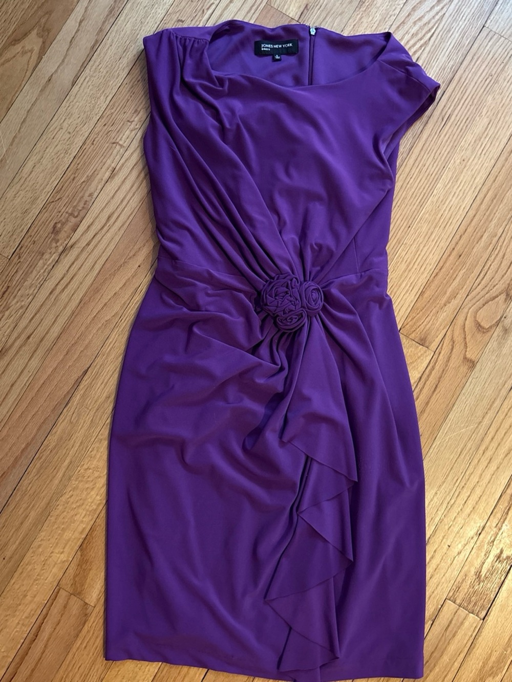 Jones New York Deep Purple Ruched Midi Sheath Dress